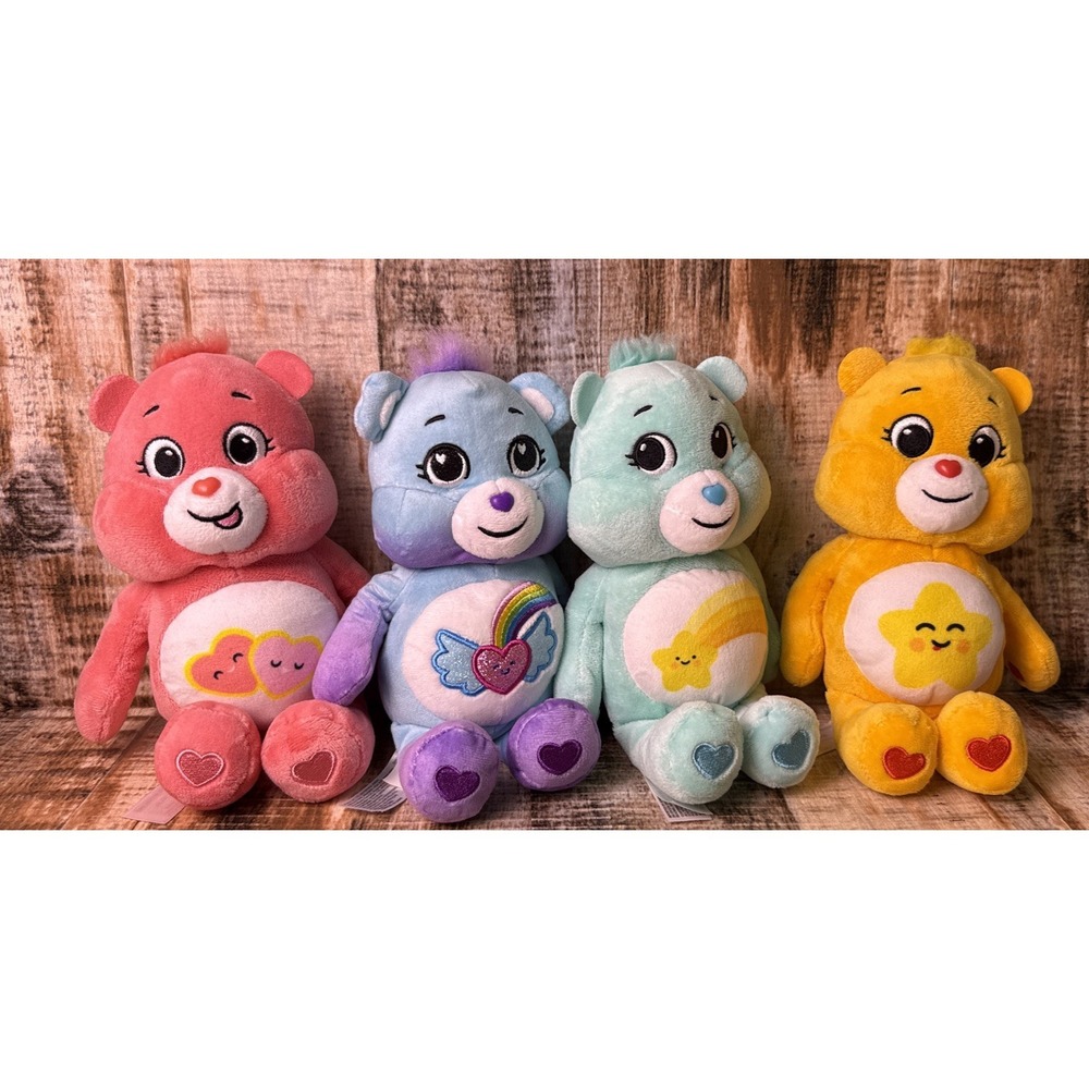 Care Bears Wish Share Love Basic Fun Teddy Bear 10" Plush Stuffed 2021 Lot Of 4